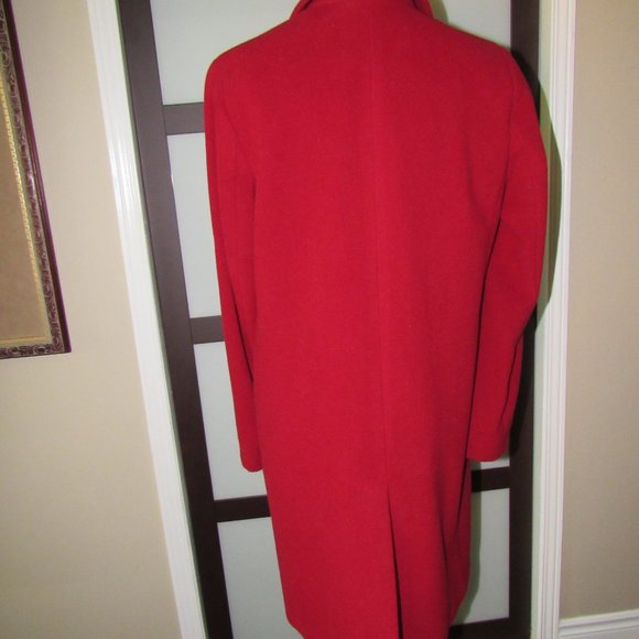 CALVIN KLEIN RED WOOL BLEND COAT SIZE 6 - Picture 6 of 8